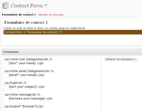 admin form7 wordpress