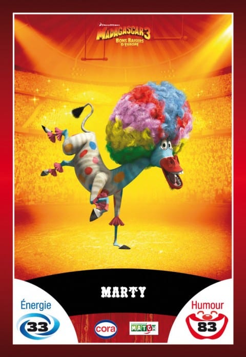 carte à collectionner marty madagacar 3 CORA 