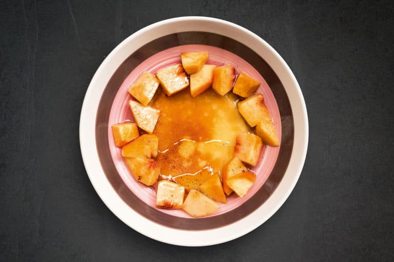 Recette de Pancakes aux pêches par Jean Imber {sponsorisé}