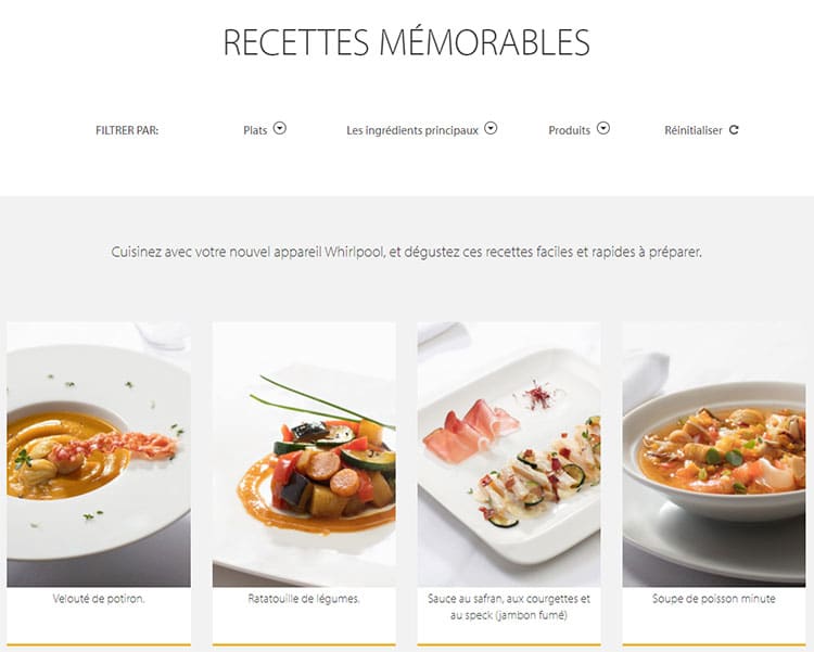 RECETTES MÉMORABLES WHIRPOOL