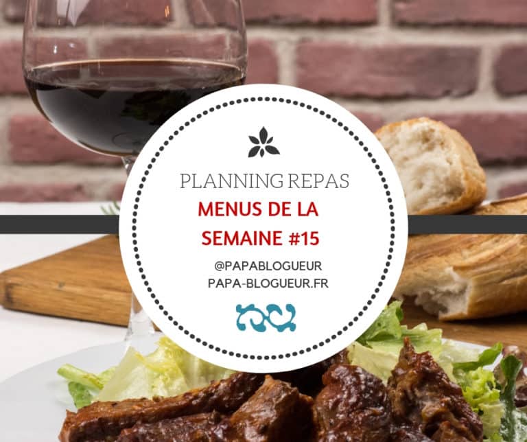 Planning de repas et menus de la semaine #15