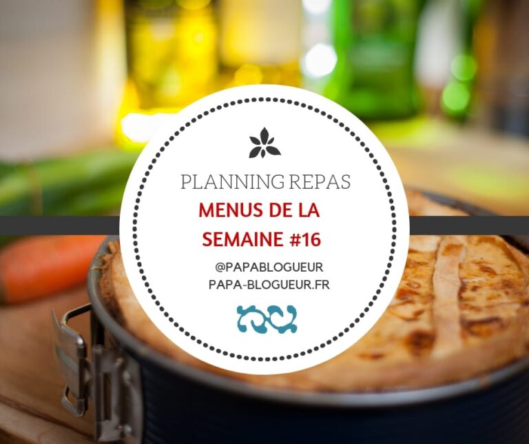 Planning de repas et menus de la semaine #16