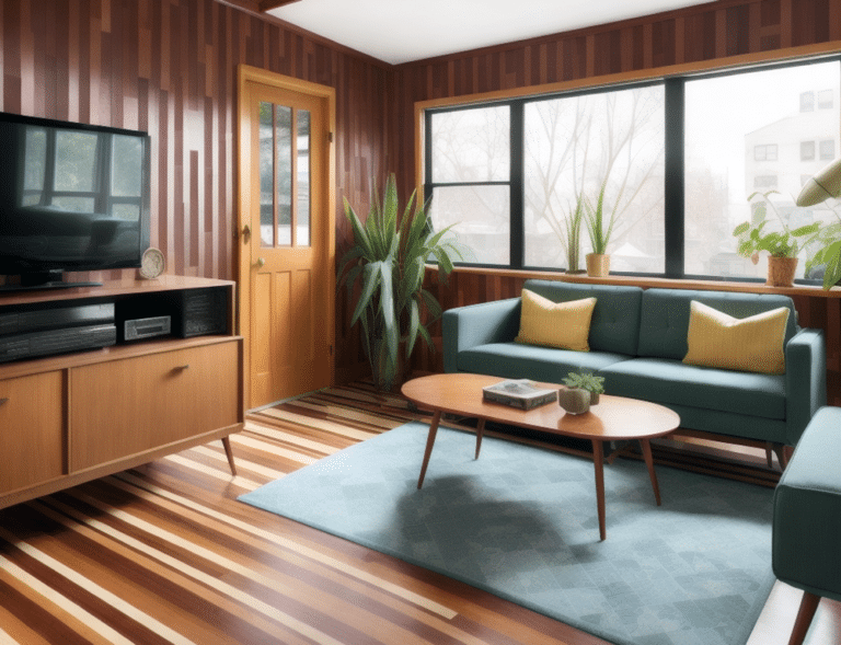 décoration salon avec du carrelage imitation bois