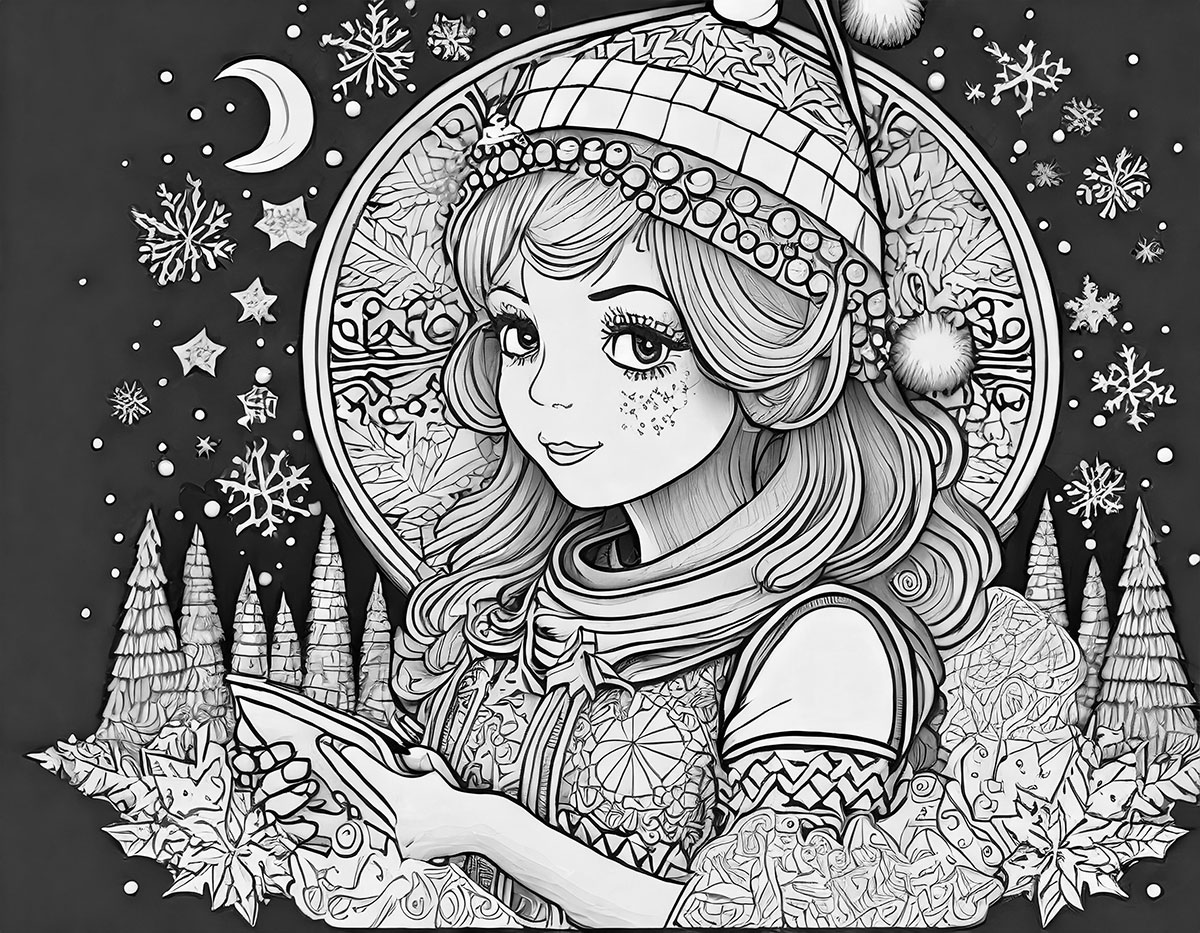 Hiver : coloriages anti-stress Art-thérapie