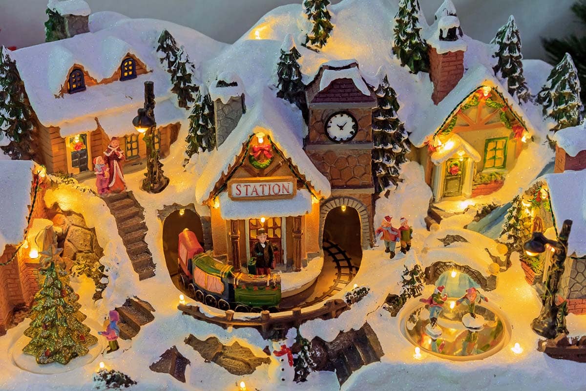 TIN Dreams Stand Barbe à Papa Animé Avec Lumières LED - Décoration Village De Noël