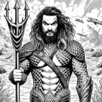 Dessin à colorier des films Aquaman avec Jason Momoa
