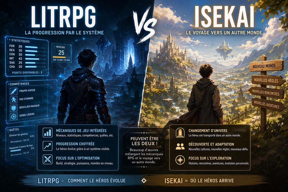 LitRPG vs Isekai : quelles différences et pourquoi les lecteurs les confondent souvent ?
