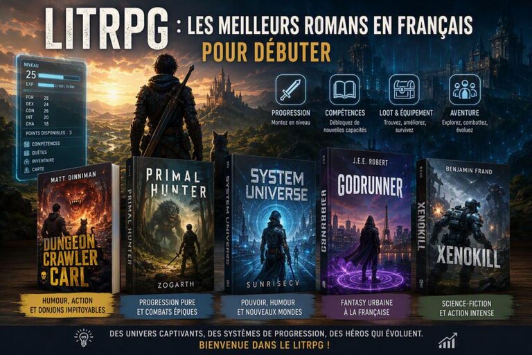Découvrez les meilleurs romans LitRPG disponibles en français pour commencer : Dungeon Crawler Carl, Primal Hunter, System Universe et plus.
